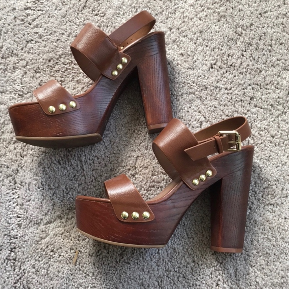 Kurt Geiger (Miss KG) brown platform heels